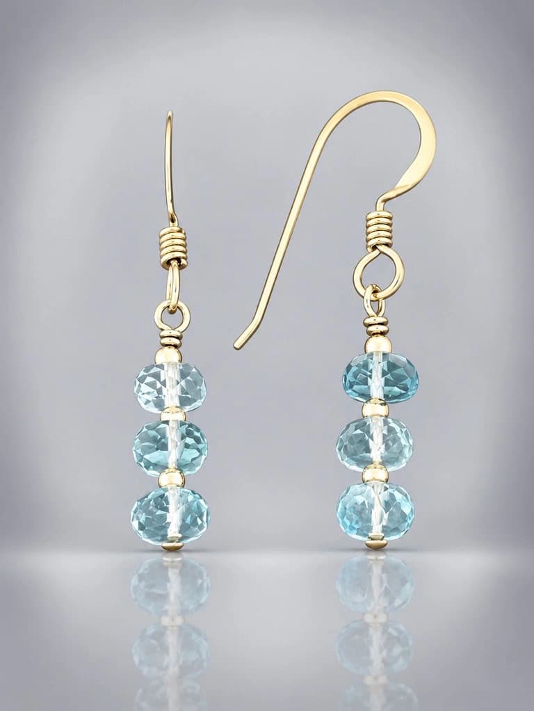 Aquamarine Earrings - 14ct Gold Filled - AQ511