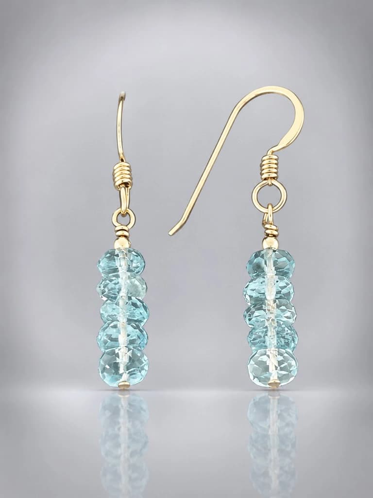 Aquamarine Earrings - 14ct Gold Filled - AQ510