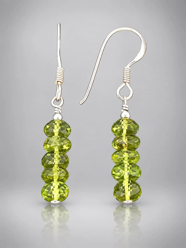 Peridot Earrings - Sterling Silver - P531