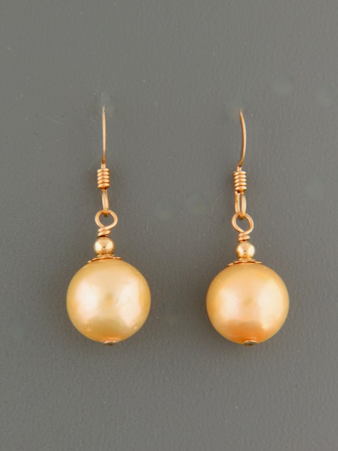 Champagne Pearl Earrings - 14ct Gold Filled - YCH11G