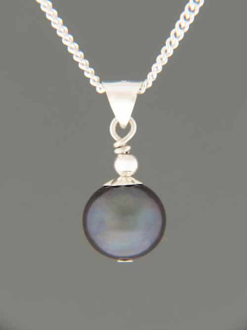 10mm Pearl Pendant - Sterling Silver - YD10PS