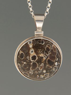 Fossilised Sea-bed Pendant - Sterling Silver - X385