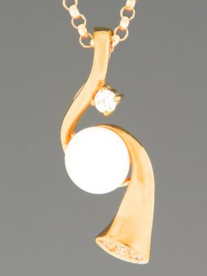 Pacific Pearl Enhancer Pendant with Zircon - Gold Vermeil - Y465GV