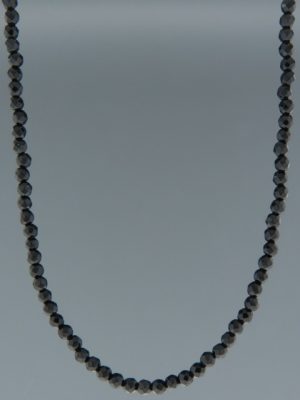 Onyx Necklace - 4mm round faceted stones - OX104