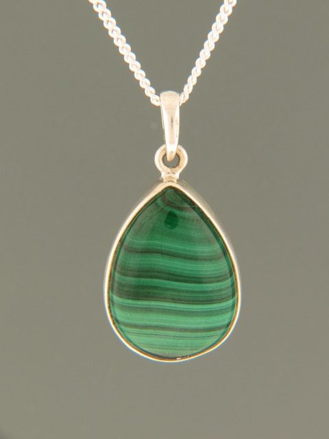 Malachite Pendant - Sterling Silver - M305