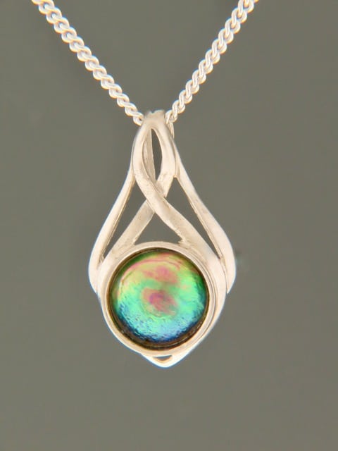 Blue Pearl Pendant - Sterling Silver - 10mm Pearl - PP383
