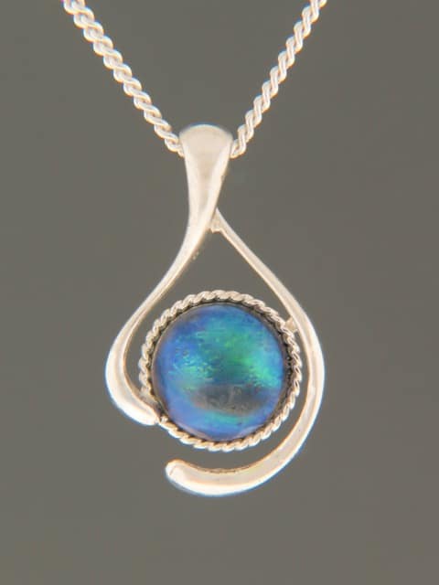 Blue Pearl Pendant - Sterling Silver - 10mm Pearl - PP384