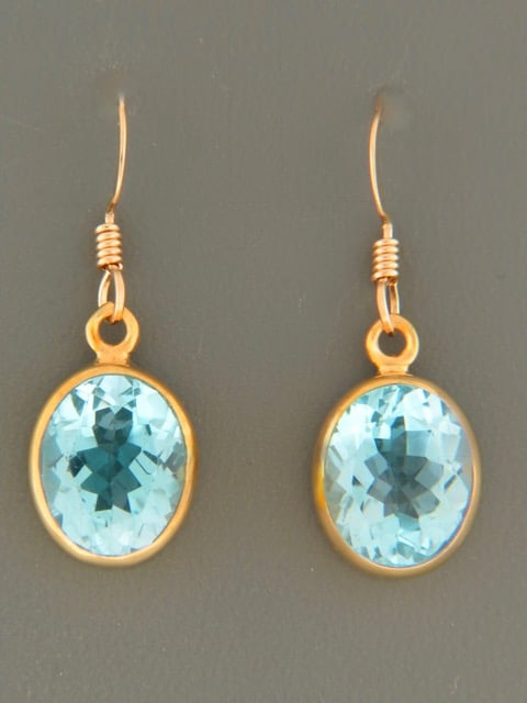 Blue Topaz Earrings - Gold Vermeil - BT525GV