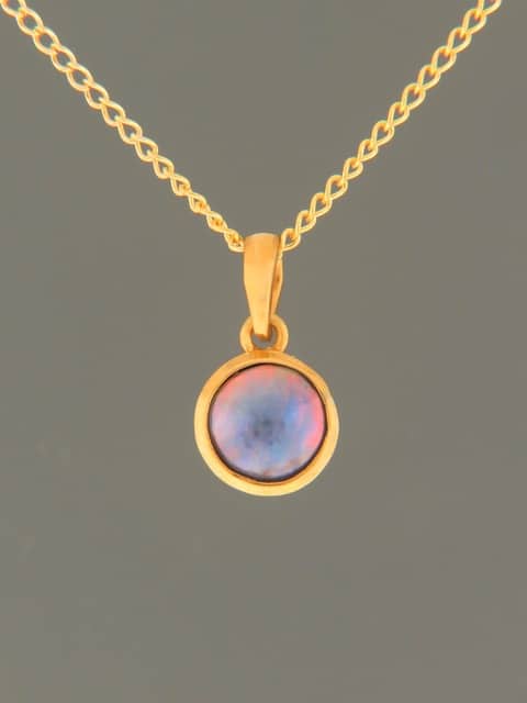 Blue Pearl Pendant - Gold Vermeil - 9mm Pearl - PP340GV