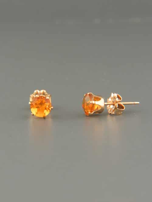 Citrine Earrings - Gold stud - 5mm stones - C503G